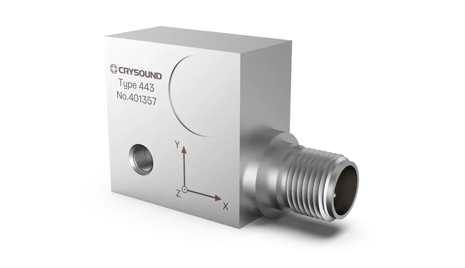 CRY443 Accelerometer, Triaxial, 50mv/g, ±100g pk, 1Hz to 4kHz